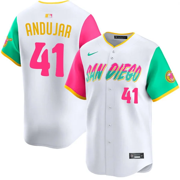 Mens San Diego Padres #41 Miguel Andujar Nike White City Connect Limited Jersey 