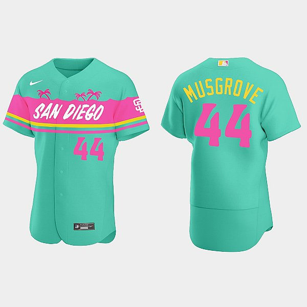 Mens San Diego Padres #44 Joe Musgrove Teal City Connect Replic Jersey