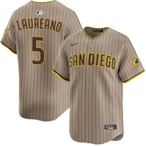 Mens San Diego Padres #5 Ramon Laureano Nike Alternate Khaki Limited Jersey 
