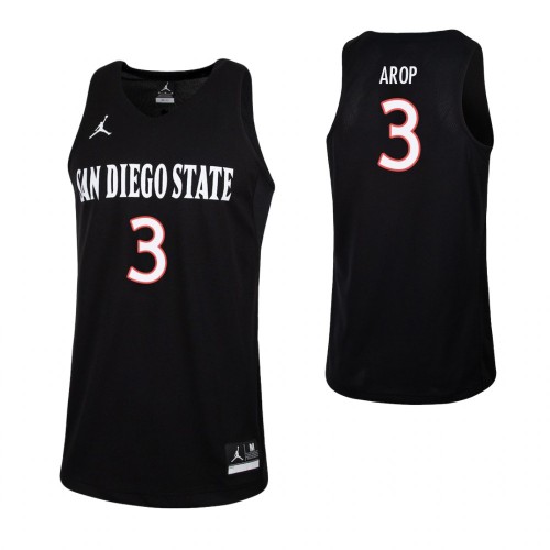 Mens San Diego State Aztecs #3 Aguek Arop 2016 Black White Jordan College Basketball Game Jersey