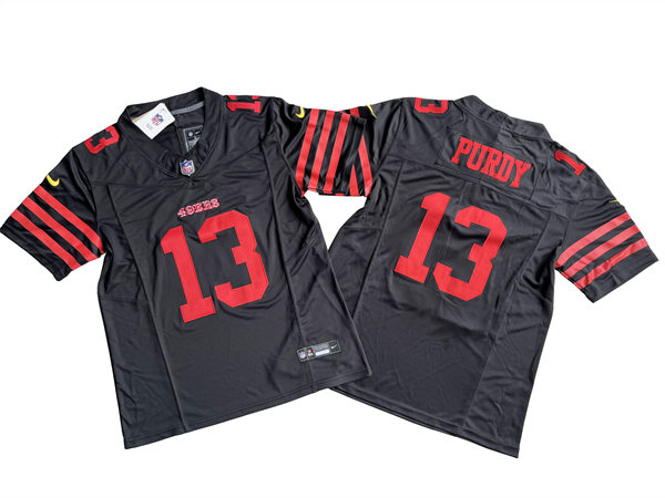 Mens San Francisco 49ers #13 Brock Purdy Nike Black Alternate 2023 F.U.S.E. Vapor Limited Jersey