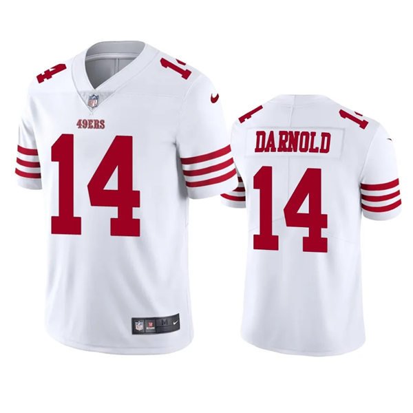 Mens San Francisco 49ers #14 Sam Darnold Nike Home White 2023 F.U.S.E. Vapor Limited Jersey