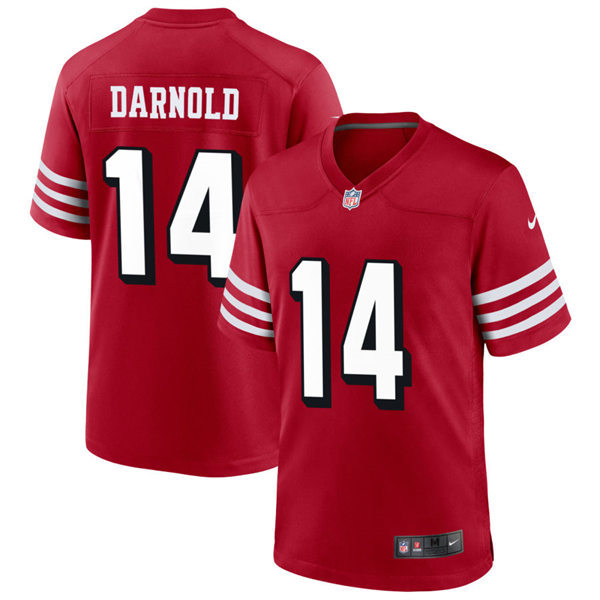 Mens San Francisco 49ers #14 Sam Darnold Nike Scarlet Alternate 2023 F.U.S.E. Vapor Limited Jersey
