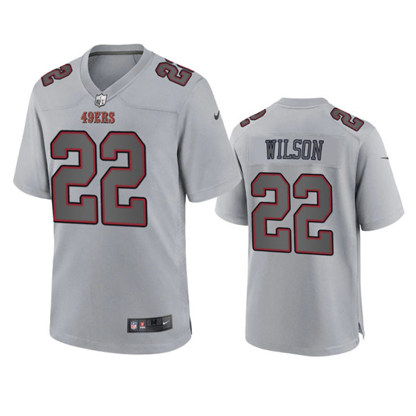 Mens San Francisco 49ers #22 Jeff Wilson Gray Atmosphere Fashion Game Jersey