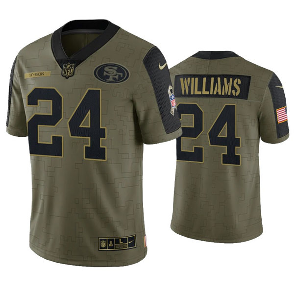 Mens San Francisco 49ers #24 K'Waun Williams Nike Olive 2021 Salute To Service Limited Jersey