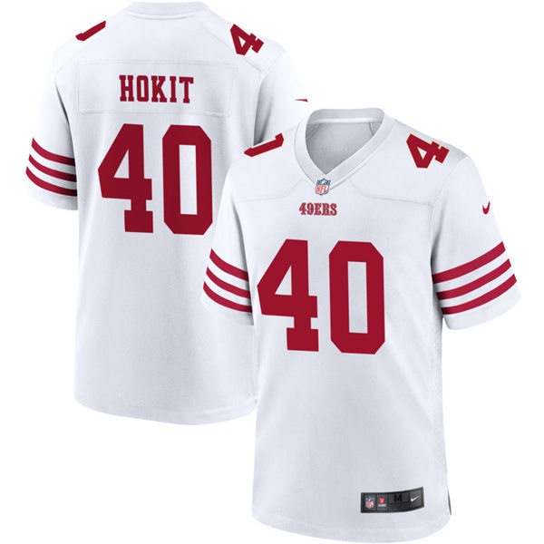 Mens San Francisco 49ers #40 Josh Hokit Nike White Alternate Legend Vapor Limited Jersey