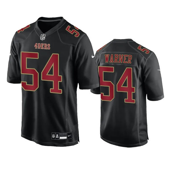 Mens San Francisco 49ers #54 Fred WarnerNike Carbon Black 2024 Fashion Game Jersey