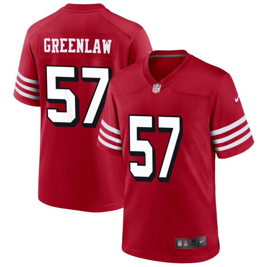 Mens San Francisco 49ers #57 Dre Greenlaw Nike Scarlet Alternate Legend Vapor Limited Jersey