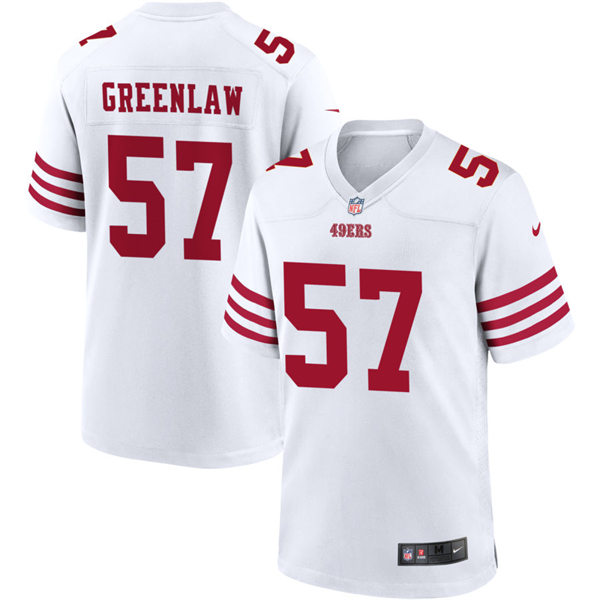 Mens San Francisco 49ers #57 Dre Greenlaw Nike White Vapor Limited Jersey