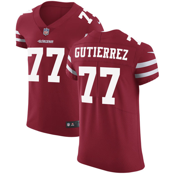 Mens San Francisco 49ers #77 Alfredo Gutierrez Nike Scarlet Team Color Vapor Untouchable Limited Player