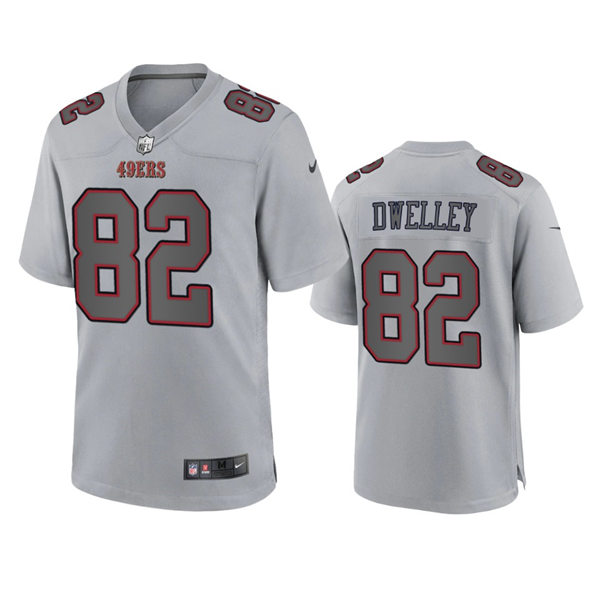 Mens San Francisco 49ers #82 Ross Dwelley Gray Atmosphere Fashion Game Jersey