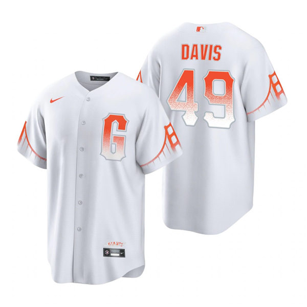 Mens San Francisco Giants #49 Jaylin Davis Nike White 2021 San Francisco City Connect Jersey