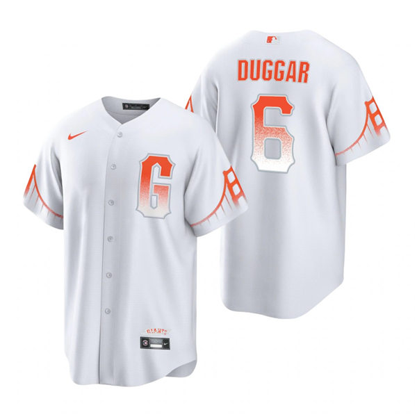 Mens San Francisco Giants #6 Steven Duggar Nike White 2021 San Francisco City Connect Jersey