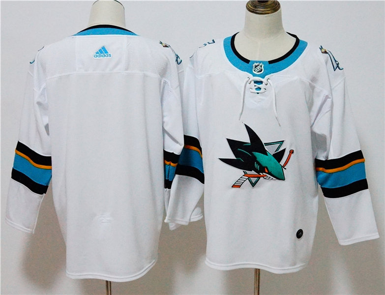 Mens San Jose Sharks Blank adidas Away White Jersey Stitched