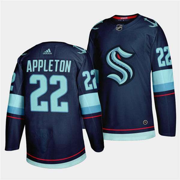 Mens Seattle Kraken #22 Mason Appleton Navy Home Adidas Team Jersey Stitched