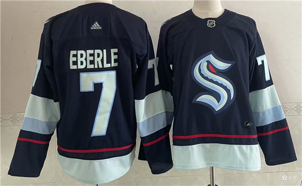 Mens Seattle Kraken #7 Jordan Eberle Adidas Navy Home Jersey Stitched