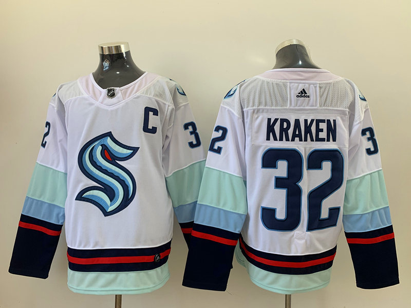 Mens Seattle Kraken 32ND CLUB Away White Adidas Team Jersey Stitched