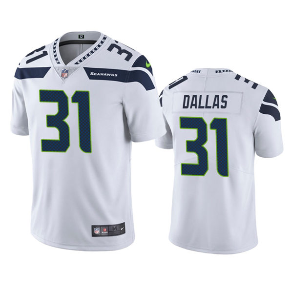 Mens Seattle Seahawks #31 DeeJay Dallas Nike White Vapor Limited Jersey
