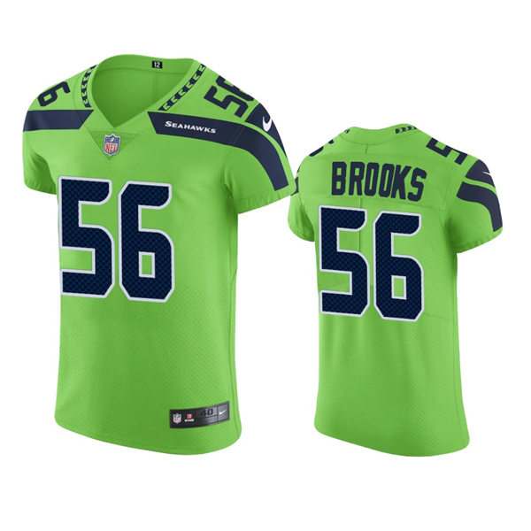 Mens Seattle Seahawks #56 Jordyn Brooks Nike Neon Green Color Rush Limited Jersey