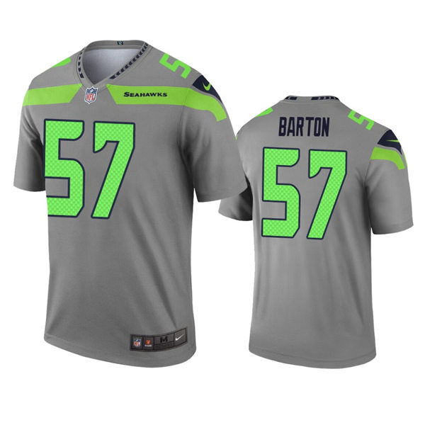 Mens Seattle Seahawks #57 Cody Barton Nike Grey Inverted Legend Jersey