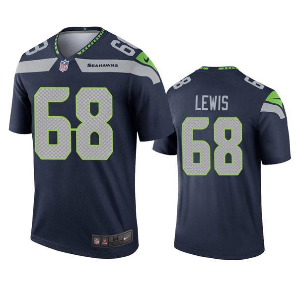 Mens Seattle Seahawks #68 Damien Lewis Nike College Navy Team Color Vapor Limited Jersey
