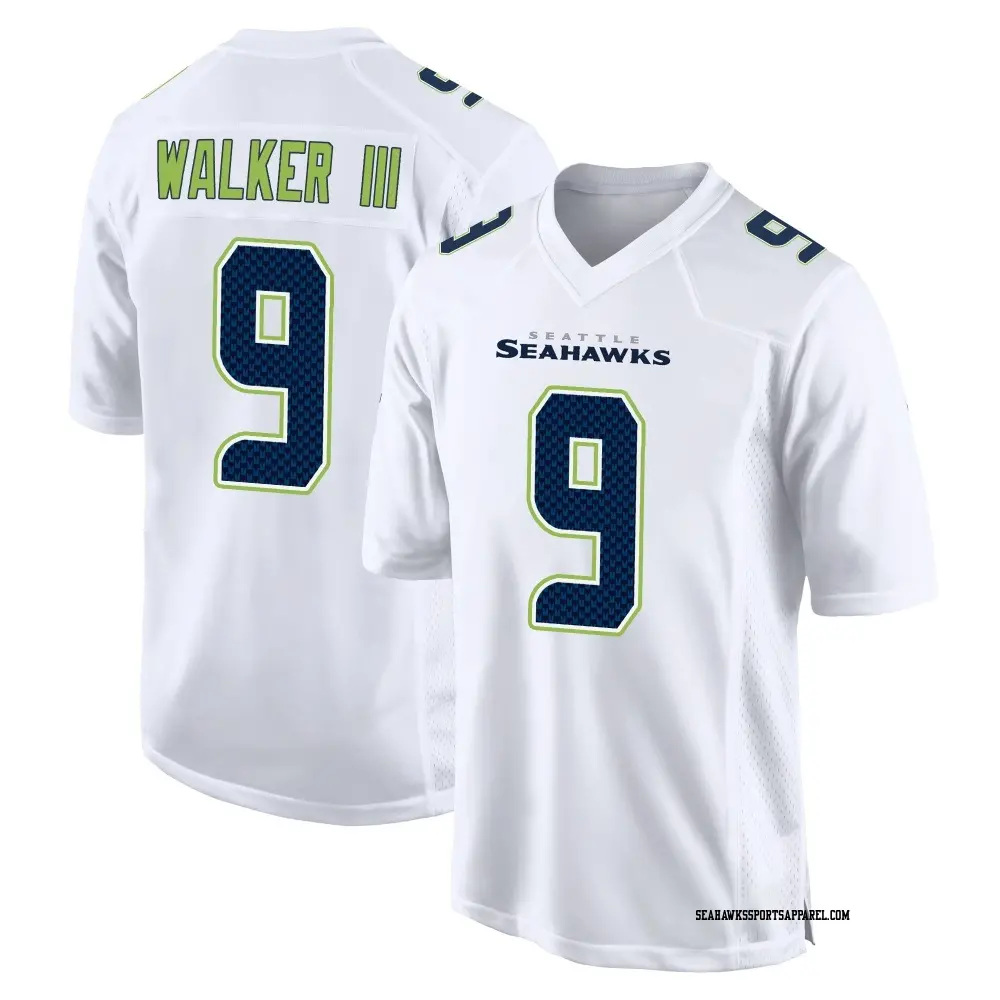 Mens Seattle Seahawks #9 Kenneth Walker III Nike White Tundra Fashion Game Jersey 