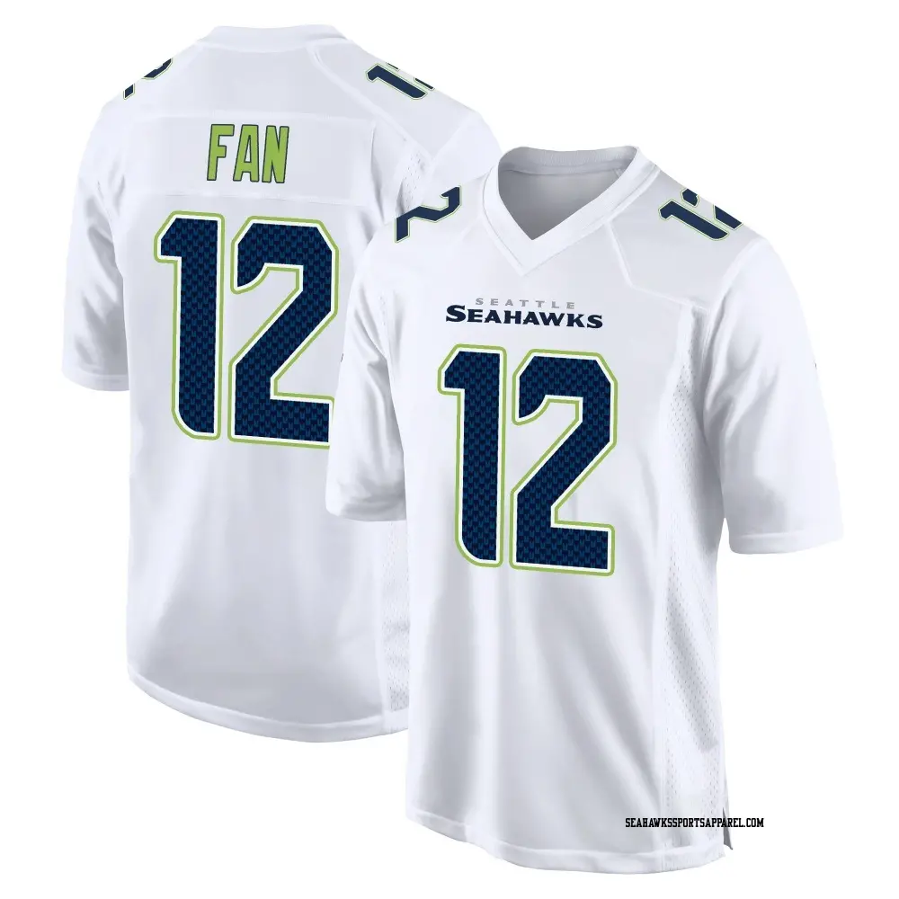 Mens Seattle Seahawks 12s Fan Nike White Tundra Fashion Game Jersey 