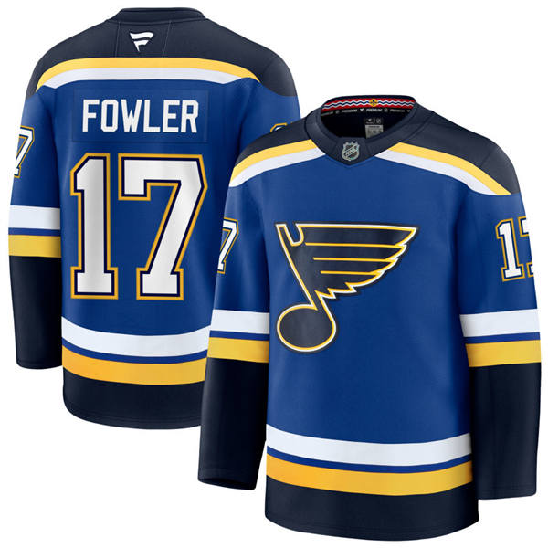 Mens St. Louis Blues #17 Cam Fowler Fanatics Home Blue Player Jersey 