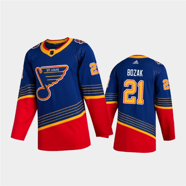Mens St. Louis Blues #21 Tyler Bozak adidas Blue Retro 1990's Jersey Stitched