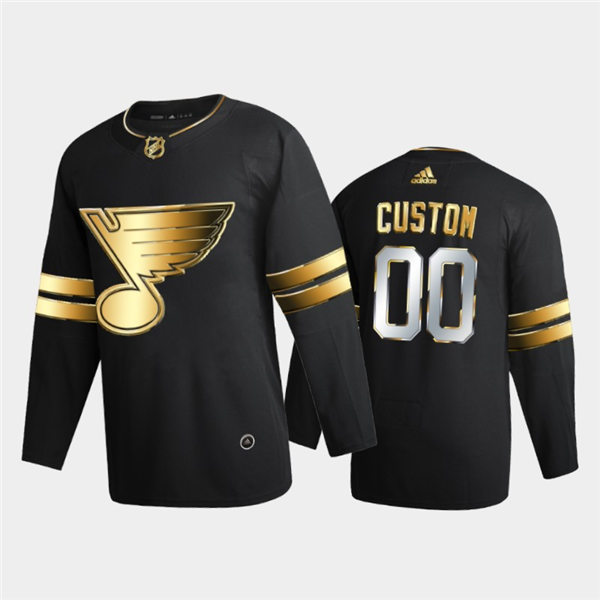 Mens St. Louis Blues Custom adidas 2021 Black Golden Edition Black Limited Jersey Stitched