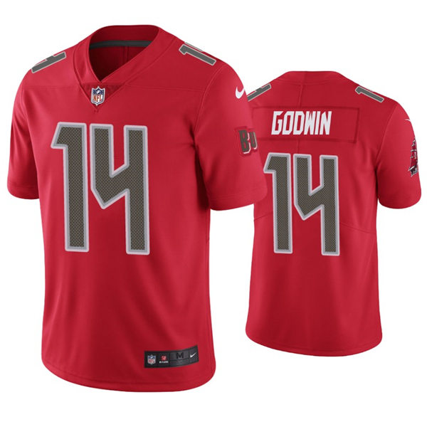 Mens Tampa Bay Buccaneers #14 Chris Godwin Nike Red Color Rush Vapor Limited Jersey