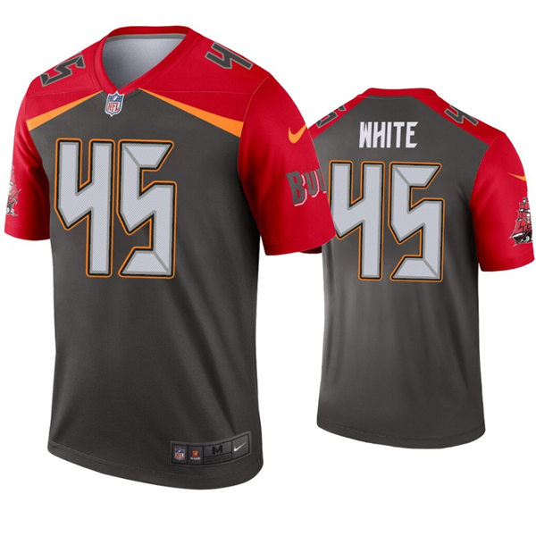 Mens Tampa Bay Buccaneers #45 Devin White Nike Red Pewter Inverted Legend Jersey