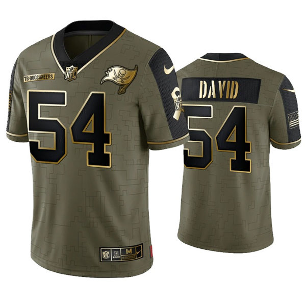 Mens Tampa Bay Buccaneers #54 Lavonte David Nike 2021 Olive Golden Salute To Service Limited Jersey