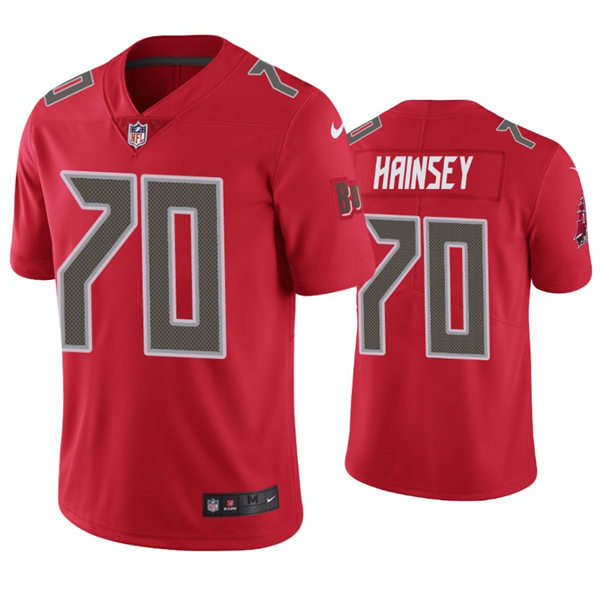 Mens Tampa Bay Buccaneers #70 Robert Hainsey Nike Red Color Rush Vapor Limited Jersey