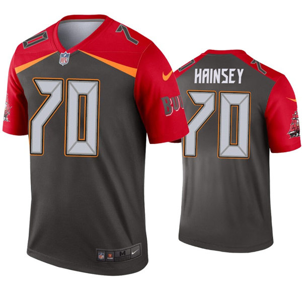 Mens Tampa Bay Buccaneers #70 Robert Hainsey Nike Red Pewter Inverted Legend Jersey