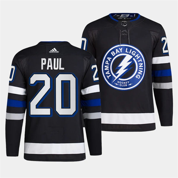 Mens Tampa Bay Lightning #20 Nick Paul 2023-24 Alternate Primegreen Jersey Black 