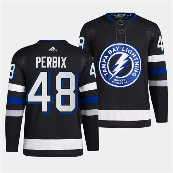 Mens Tampa Bay Lightning #48 Nick Perbix 2023-24 Alternate Primegreen Jersey Black 