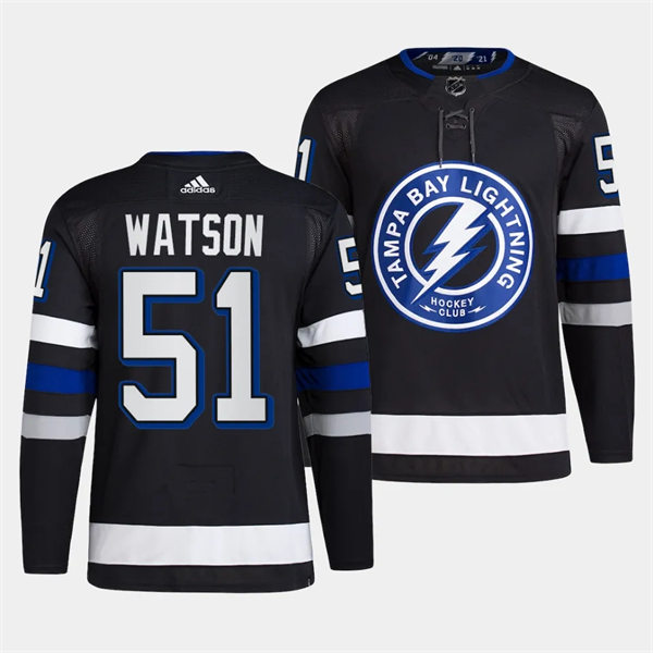 Mens Tampa Bay Lightning #51 Austin Watson 2023-24 Alternate Primegreen Jersey Black 