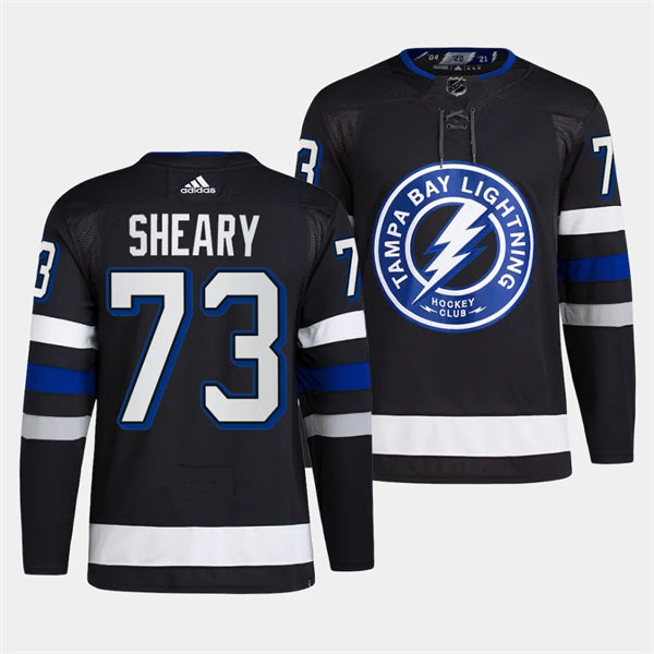 Mens Tampa Bay Lightning #73 Conor Sheary 2023-24 Alternate Primegreen Jersey Black 