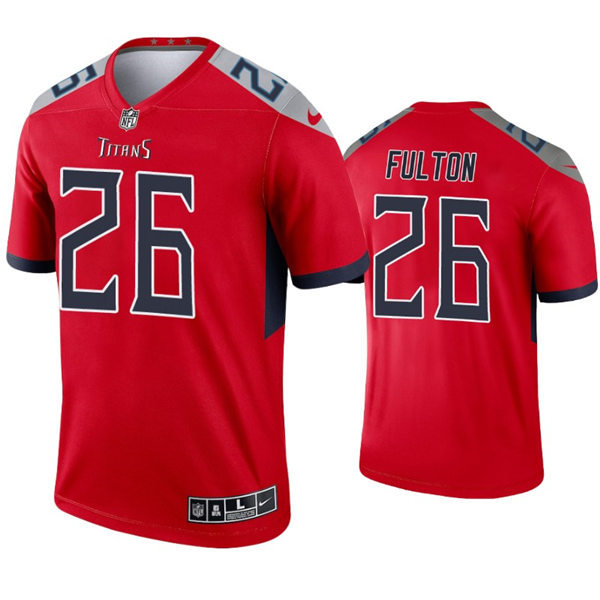 Mens Tennessee Titans #26 Kristian Fulton Nike Red Inverted Legend Jersey