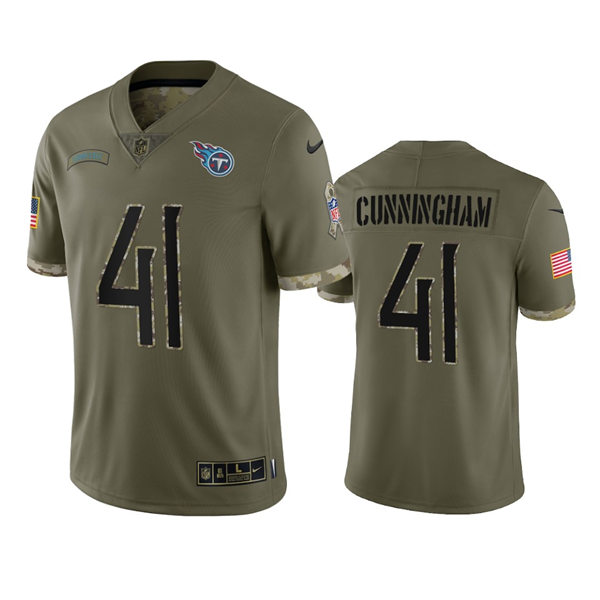 Mens Tennessee Titans #41 Zach Cunningham Olive 2022 Salute To Service Limited Jersey