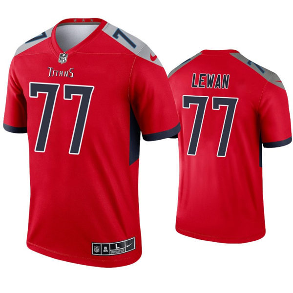 Mens Tennessee Titans #77 Taylor Lewan Nike Red Inverted Legend Jersey