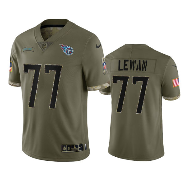 Mens Tennessee Titans #77 Taylor Lewan Olive 2022 Salute To Service Limited Jersey