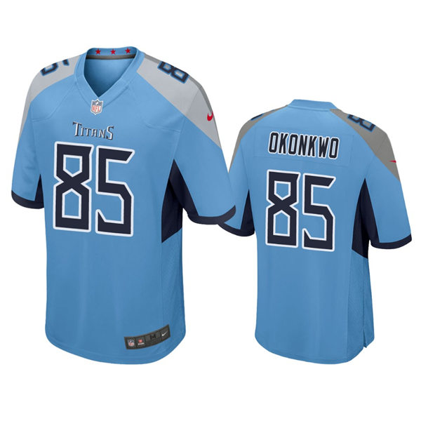 Mens Tennessee Titans #85 Chigoziem Okonkwo Light Blue Alternate Vapor Untouchable Limited Jersey