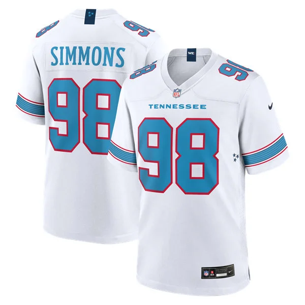 Mens Tennessee Titans #98 Jeffery Simmons Nike 2026 White Vapor F.U.S.E. Limited Jersey  