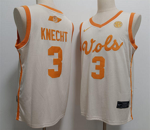 Mens Tennessee Volunteers #3 Dalton Knecht Nike 2022-23 White Retro Classic Basketball Jersey 