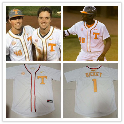 Mens Tennessee Volunteers Yan Gomes Todd Helton Matt Duffy Eric Gilliam Alex Sosnowski Reed Fell Custom Nike White Stripes Baseball Jersey 