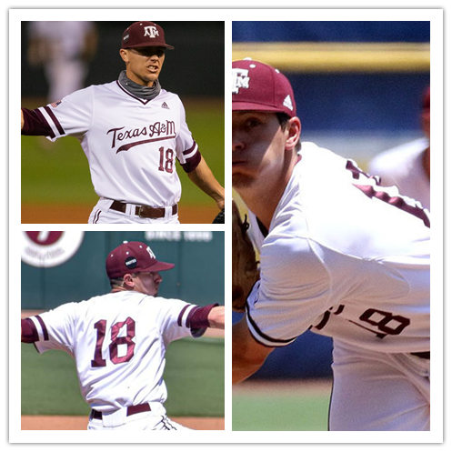 Mens Texas A&M Aggies #18 Chandler Jozwiak Adidas White Pullover Texas A&M College Baseball Game Jersey 