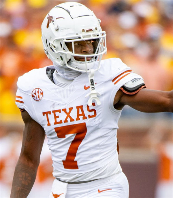 Mens Texas Longhorns #7 Isaiah Bond 2024 SEC White College Football Game Jersey 