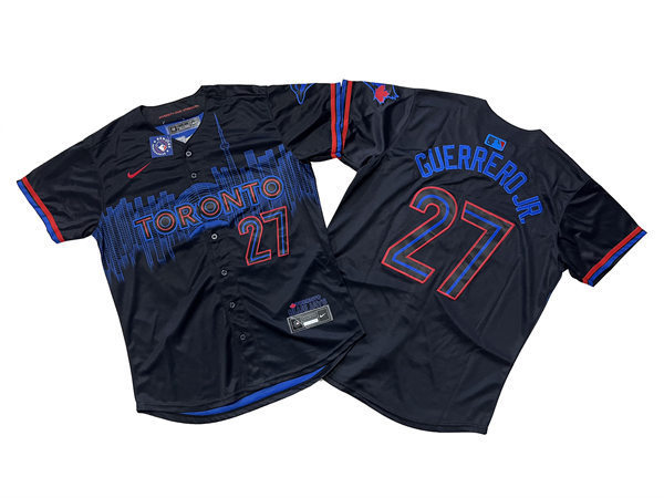 Mens Toronto Blue Jays #27 Vladimir Guerrero Jr. Nike 2024 City Connect Limited Player Jersey - Black 